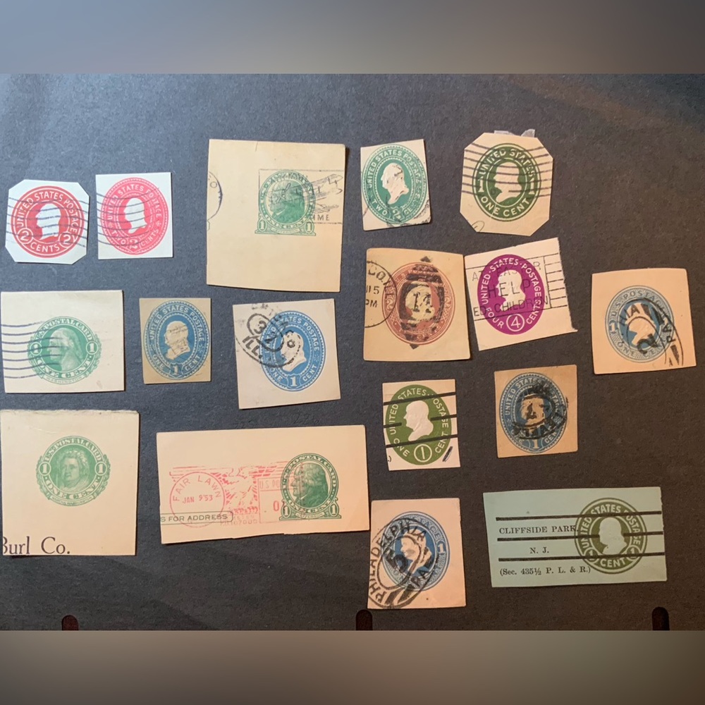 Assorted Postal Cut Squares  Lot of 17